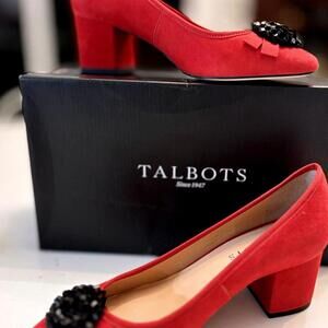 NWT -Talbots- Red Pop Isa Bead Pumps, Size 7.5